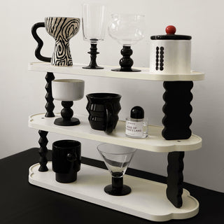 Wavy Monotone Three-Tier Storage Display Rack