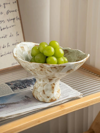 Nuance Marble Footed Ceramic Accessory Tray Fruit Tray