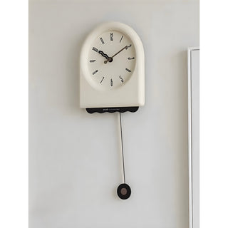 Monochrome Arch-shaped Clock Pendulum Clock  Wall Clock