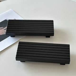 Legged Black Wood Rectangular Tray Small Item Holder Accessory Tray
