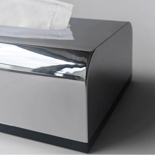 Silver color rounded corners simple tissue case tissue box