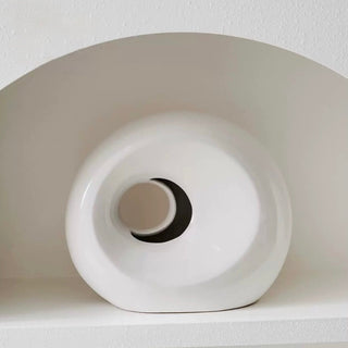 Modern Design Round Ceramic Tissue Case