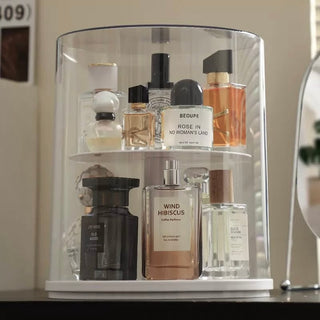 360 Degree Rotating Clear Perfume & Cosmetics Storage Two-Tier Display Rack