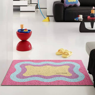 Colorful wave pattern entrance mat 50 x 80 cm for removing mud.