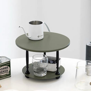 Two-tiered iron round display rackin  storage