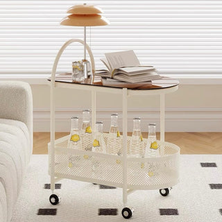 Wagon with casters basket side tablein