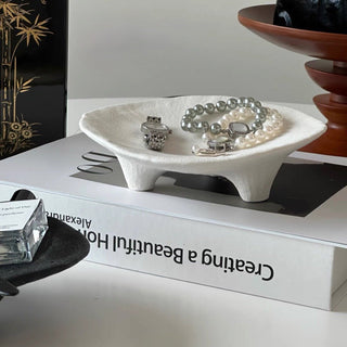 Matte Color Round Accessory Tray with Legs