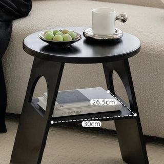 Round Open Storage Iron Side Table  Magazine Rack