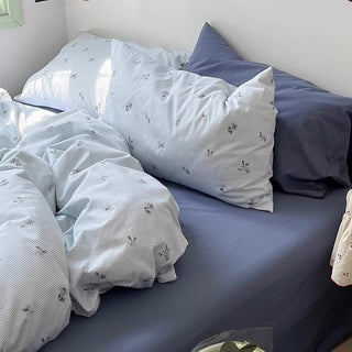 Flower Stripe Duvet Cover Set