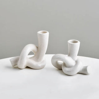 Knot Design Ceramic Candle Holder
