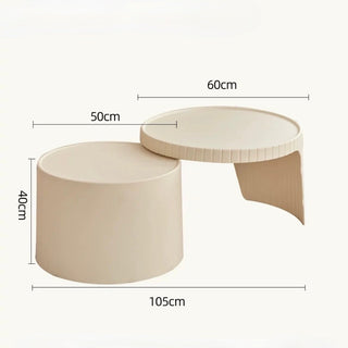 Ivory Round Side Table Nesting Table Storage