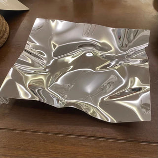 Stainless steel mirror silver tray accessory storage