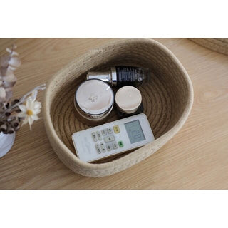 Rope Braided Small Item Storage Basket with Lid