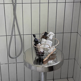 Handled Iron Mini Basket Storage Basket