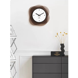 Brown Acrylic Curved Layered Clock Wall Clock