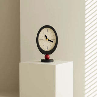 Black Frame Oval Stand Clock Table Clock