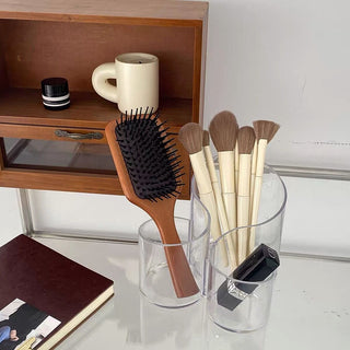 Clear Color Triple Wave Brush Stand Pen Holder