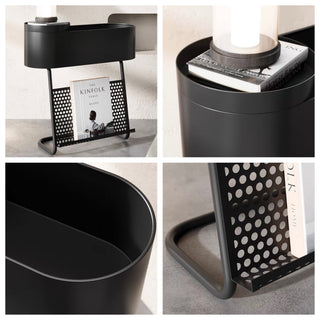 Slim Iron Side Table Storage Magazine Rack
