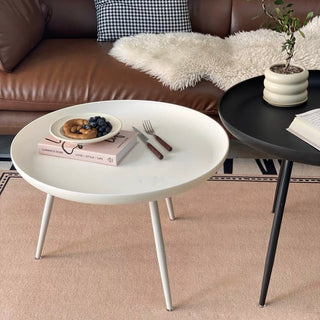 Monochrome Simple Round Side Table  Sofa Table
