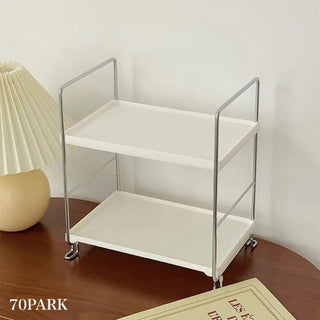 Desktop Two-Tier Storage Rack 2 Types  White