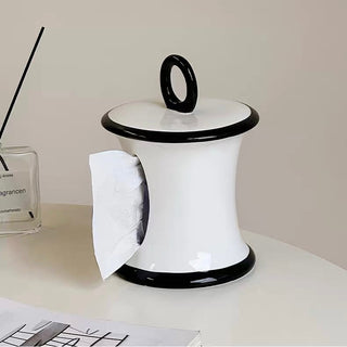 Two-tone ceramic stand tissue case