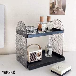 Clear Side Arch Two-Tier Cosmetic Storage Rack