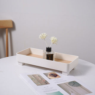 Wood grain print narrow accessory trayin  small item holder.