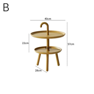 Umbrella Handle Two-Tier Mini Side Table