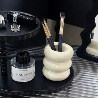Ball Ceramic Brush Stand with Lid Three-Tier Four-Tier Chubby 6 Types  Small Item Storage
