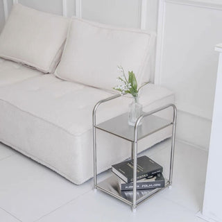 Modular Stainless Steel Tier Rack Side Table