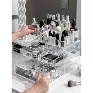 Clear Color Drawer Cosmetic Storage Box Large Capacity