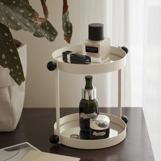 Double Round Mirror Tray Tabletop Mirror
