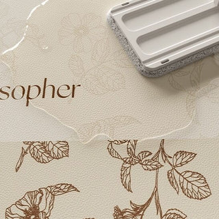 Brown floral pattern water-repellent entrance mat 50x80