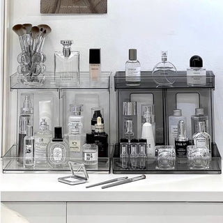 Rectangular Simple Tabletop Two-Tier Cosmetic Storage Rack