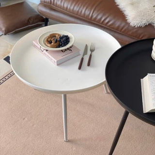 Monochrome Simple Round Side Table  Sofa Table