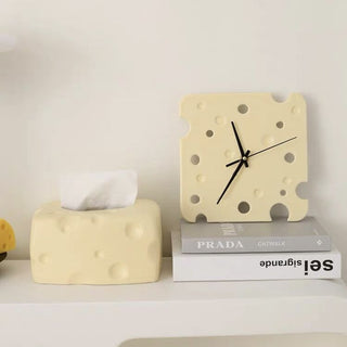 Cheese motif ceramic clockin  wall clock