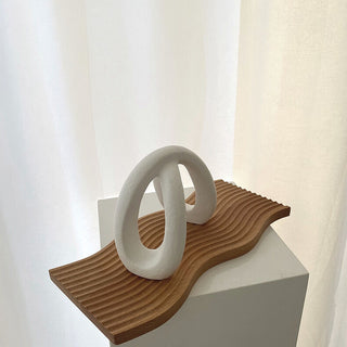 Half Ring Ceramic Art Object White