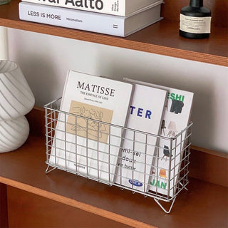 Legged Storage Rectangular Wire Basket Container Small Item Storage Silver