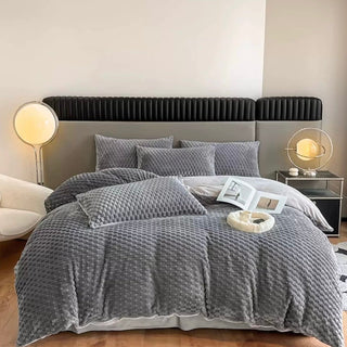 3D Pattern Soft Flannel Duvet Cover Set  Bed Cover Bedding Cover