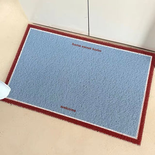 Blue and Red color scheme entrance mat 50 x 80 cm for removing mud.