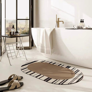 Monochrome Oval-shaped Mat 50x80cm 4 types  Quick-drying