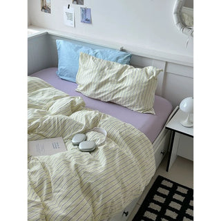 Yellow Mix Stripe Pattern Duvet Cover Set 2 Sizes  Bed Cover All Seasons Year-Round