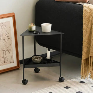 Castered Triangle Side Table Wagon Black