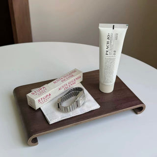 Simple Wood Accessory Tray Plate Brown