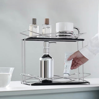 Stainless Steel Cross Frame Two-Tier Storage Rack   Cosmetic Storage