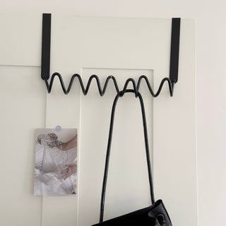 Black Wavy Door Hooks  3 Types   Hanger Hooks   Suitable for Rental Properties  No Drilling Required