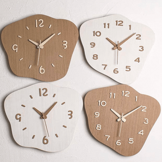 Wood Nuance Curve Silhouette Clock  Wall Clock Silent