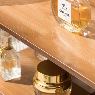 Bamboo Clear Two-Tier Storage Display Rack   Perfume Storage