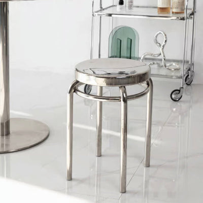 Stainless Steel Round Stool Side Table
