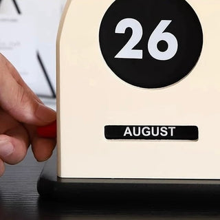 Monochrome Retro Card-type Perpetual Calendar Wooden Desk Calendar